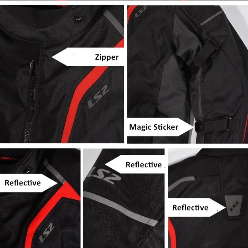 LS2 Waterproof Motorcycle Jacket Man Warm Motorcycle Winter Clothes CE Certified Racing Jacket Motocross Accessories MJ145