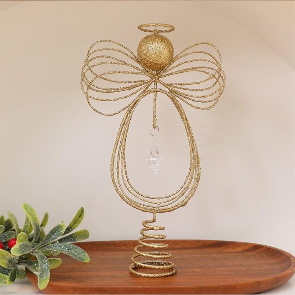 Sparkling Angel Tree Topper Reusable Xmas Tree Top Ornament  Party Decoration
