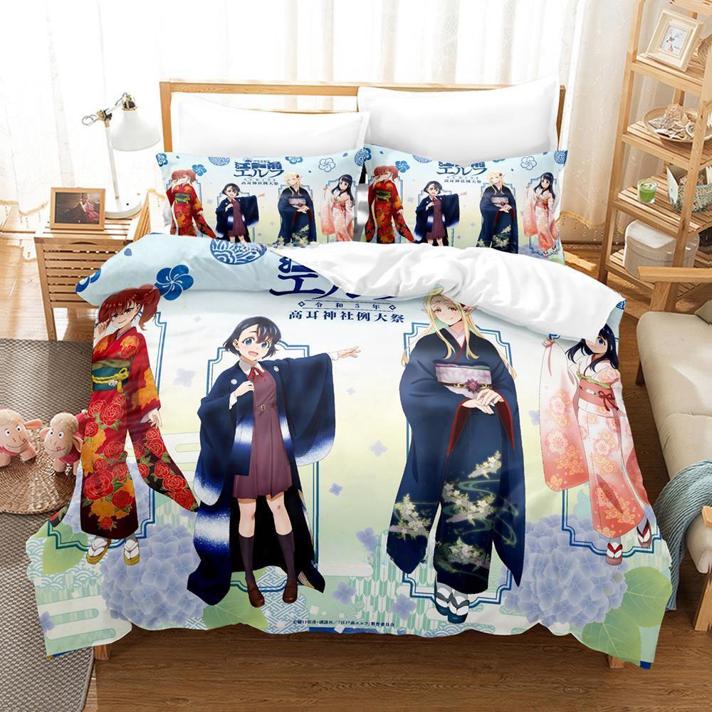 Koito Koganei Elda Bedding Set Single Twin Full Queen King Size Bed Set Adult Kid Bedroom Duvet Cover Sets Anime Bed Sheet Set