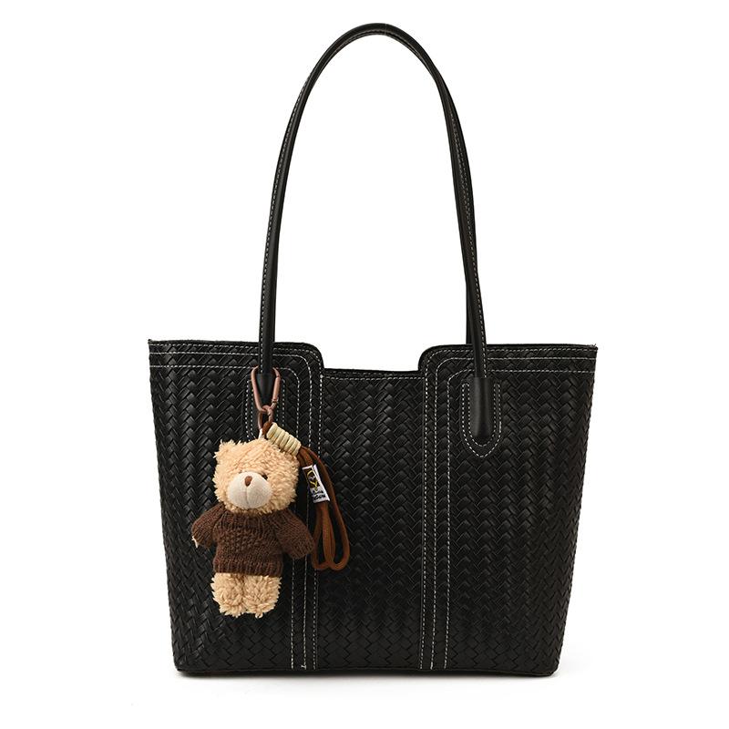 

Large-capacity Retro Tote Bag, High-end Woven Pattern Single-shoulder Bag for Women