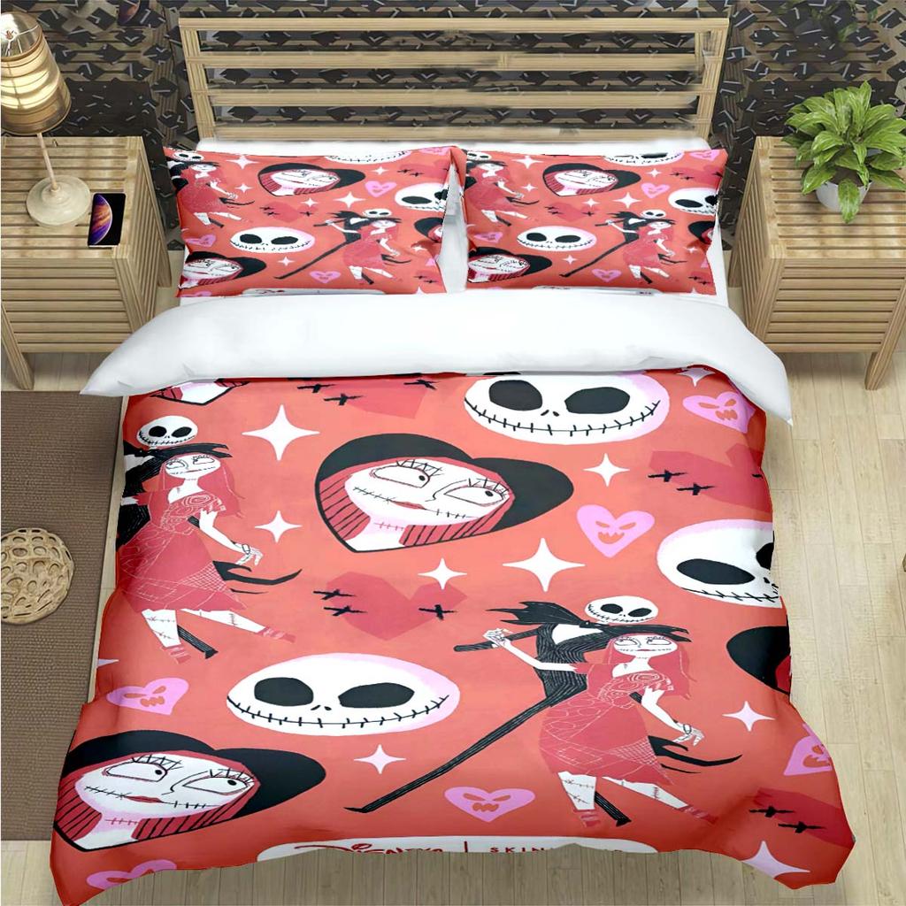Horror Film The Nightmare Before Christmas Print Bedding Sets Bed Supplies Set Duvet Cover Bed Comforter Set Bedding Set Gift
