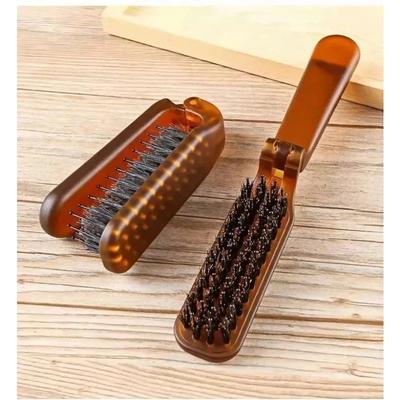 Foldable Hair Comb Portable Boar Bristle Hair Brush Hair Brush Head Massager Travel Combs Hair Styling Accessories