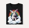 Rainbow Bunny Graphic T-Shirt - Rabbit Lover Tee