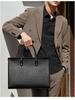 Men's Genuine Leather Briefcase with Fingerprint Lock – Large Capacity Business Handbag