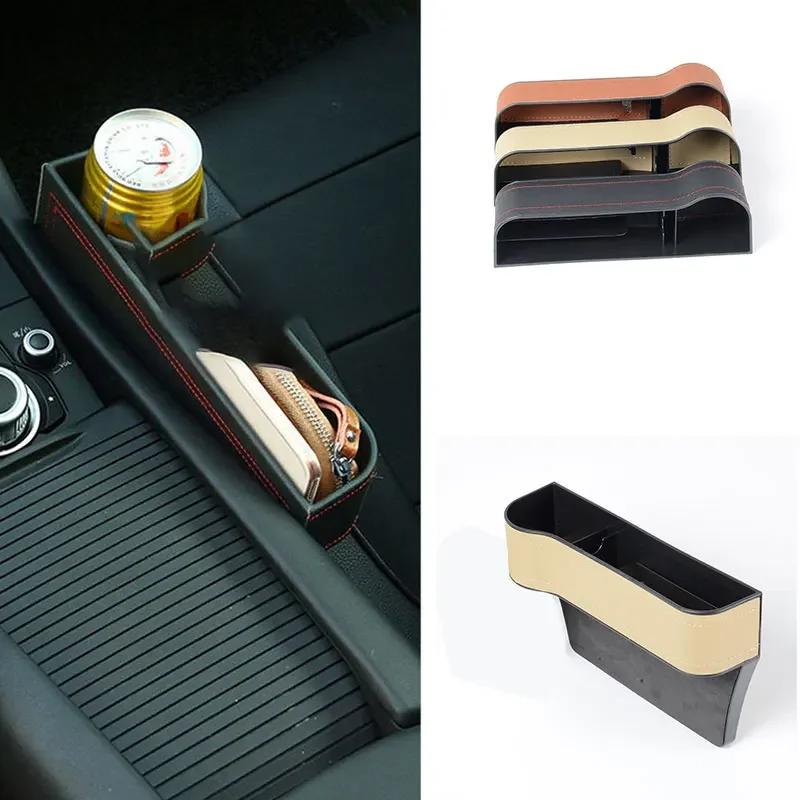 Seat Side Organizer Cup Holder for Cars Leather Multifunctional Auto Seat Gap Filler Storage Box Seat Pocket Stowing Tidying