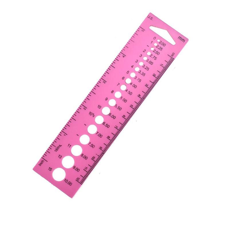 Knitting Needle Size Gauge Ruler US UK Canada Sizes 2.0-10.0mm Sewing Tailor Accessory Tool
