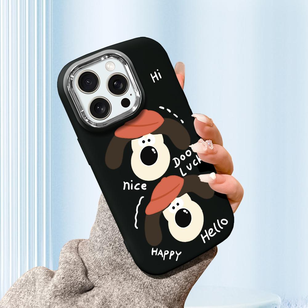 For iPhone 15 14 13 11ProMax 14 15 16 Samsung S25 S24 S23 S22 Redmi 10 13 14C Cartoon Black Cat Silver Edge Soft Liquid Silicone Protective Casing