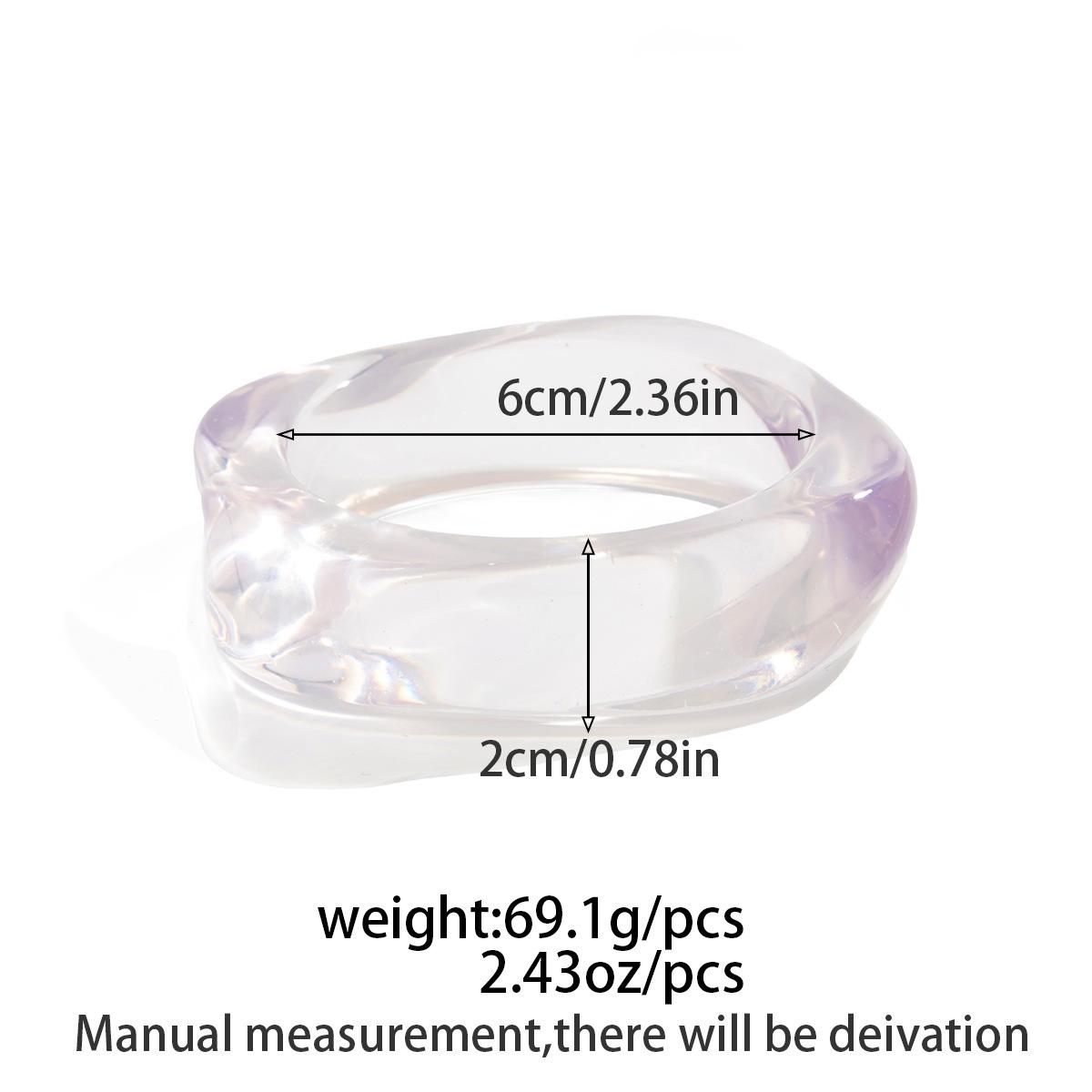 

Fashion Simple Acrylic Transparent Wide Bracelet INS Metal Glossy Round Bangle for Women 01 Transparent Bracelet 2