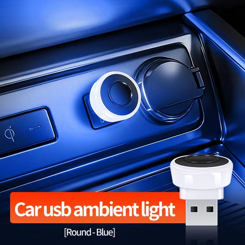 Mini USB Bilinteriör Atmosfärljus LED Signalljus Auto Läslampa Dekorationer Nattlampor Interiörtillbehör