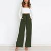 Modische Hose für den Arbeitsplatz, für Damen, lässig, weites Bein, hohe Taille, Hose mit Gürtel, Temperament, Sommer, Pendlerhose
