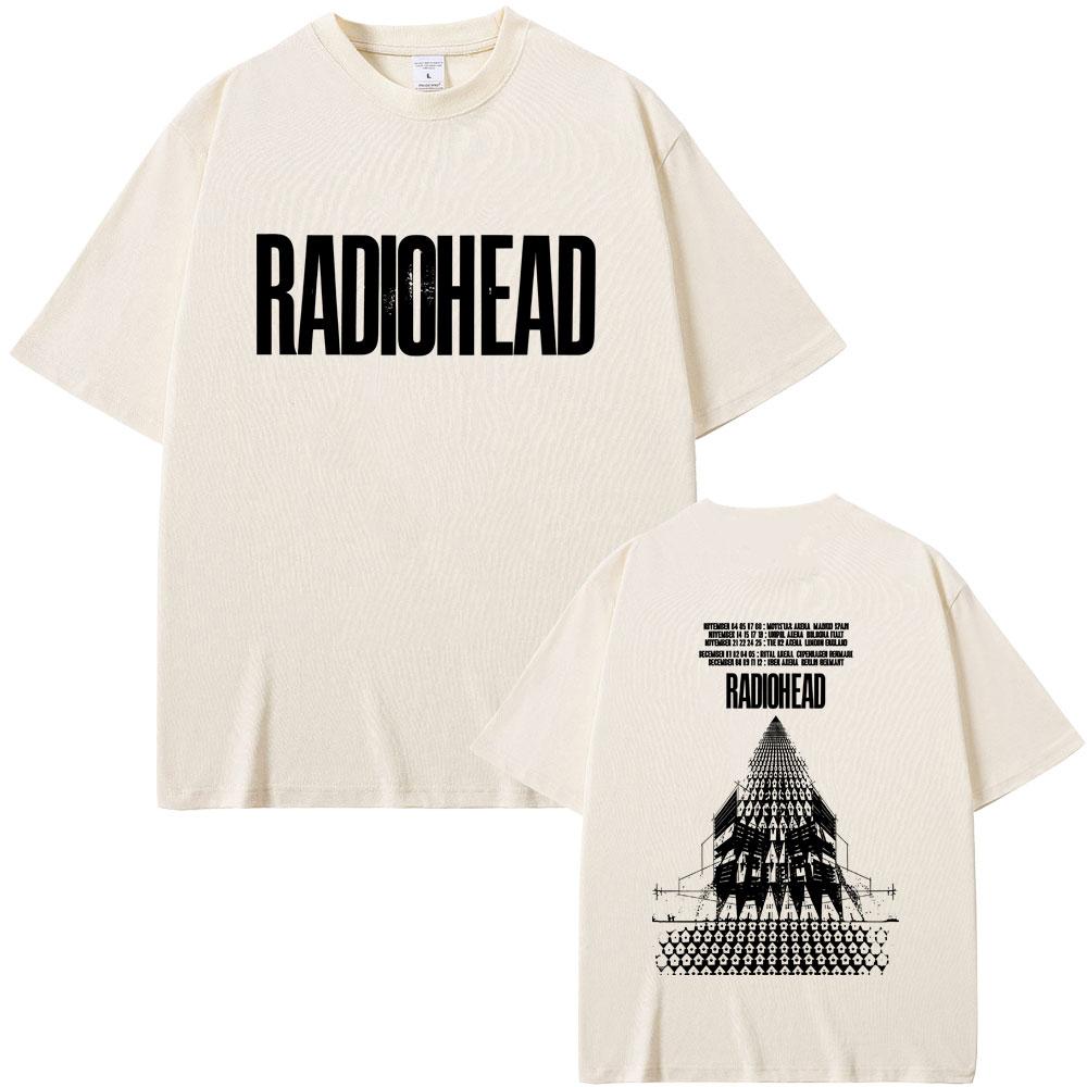 Radiohead Return To The Road European Tour Tshirt Men Hip Hop Rock Vintage T Shirt Mens Gothic Oversized Tshirts Streetwear