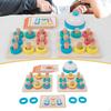Wooden Stacking Rings with Cards and Bell Learning Sensory Sorting Matching Game for Boys Girls