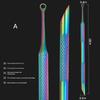 Double-Ended Nail Beveled Head Cuticle Pusher Remover Stainless Steel Cuticle Remover Manicure Sticks Nail Grinding File