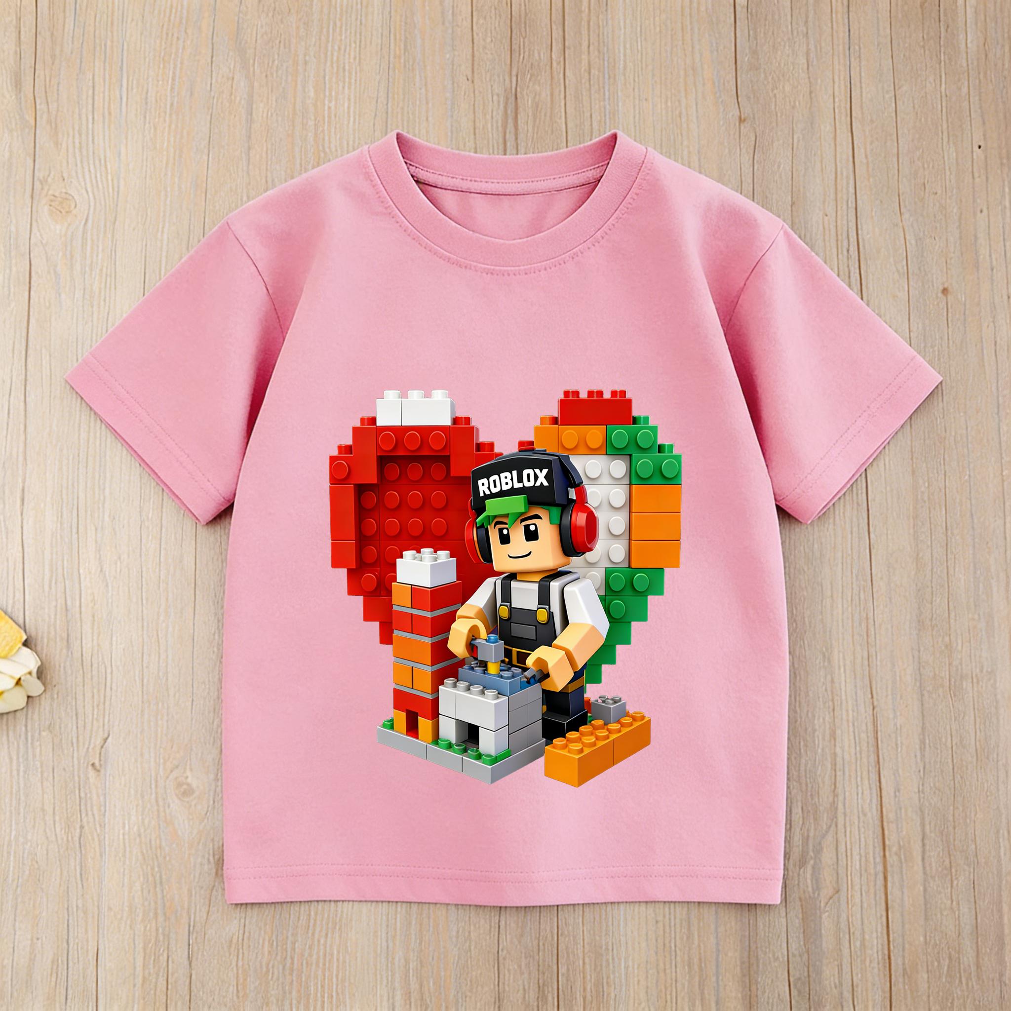 Kids Roblox Adventure 3D Print TShirt Block Game Characters Casual Short Sleeve Tee for Boys Girls 100