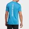 Adidas Alphabet Logo Print Crew Neck Short Sleeve T-Shirt Men Tops Blue HR5257