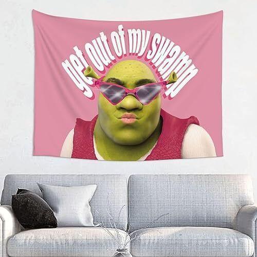 Funny Shrek pink tapestry 75x100 чёрный