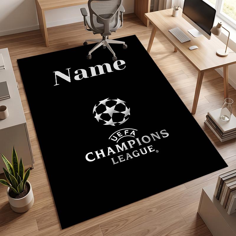 UEFA Champions (1) Personalized Name Office Carpet Stylish Decor for Living Room Bedroom Kitchen