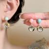 New Candy Color Resin Dangle Earrings Women Enamel Polka Dot Transparent Bead Ball Drop Earrings Sweet Cute Niche Design Jewelry