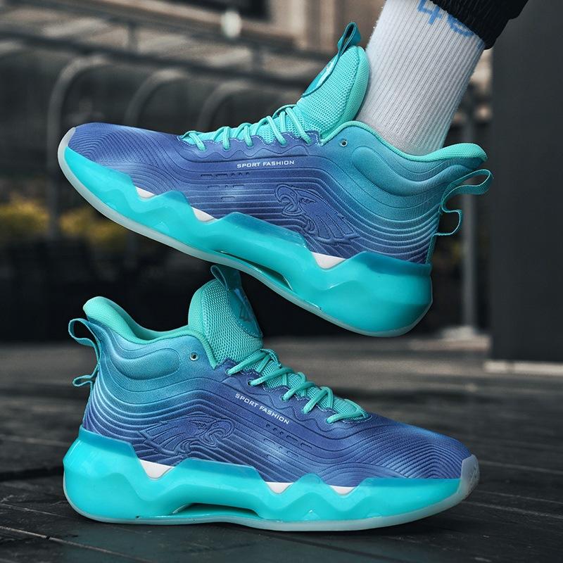 Мужские трендовые баскетбольные кроссовки на воздушной подушке с амортизацией и высококачественная спортивная обувь для бега 36 синий