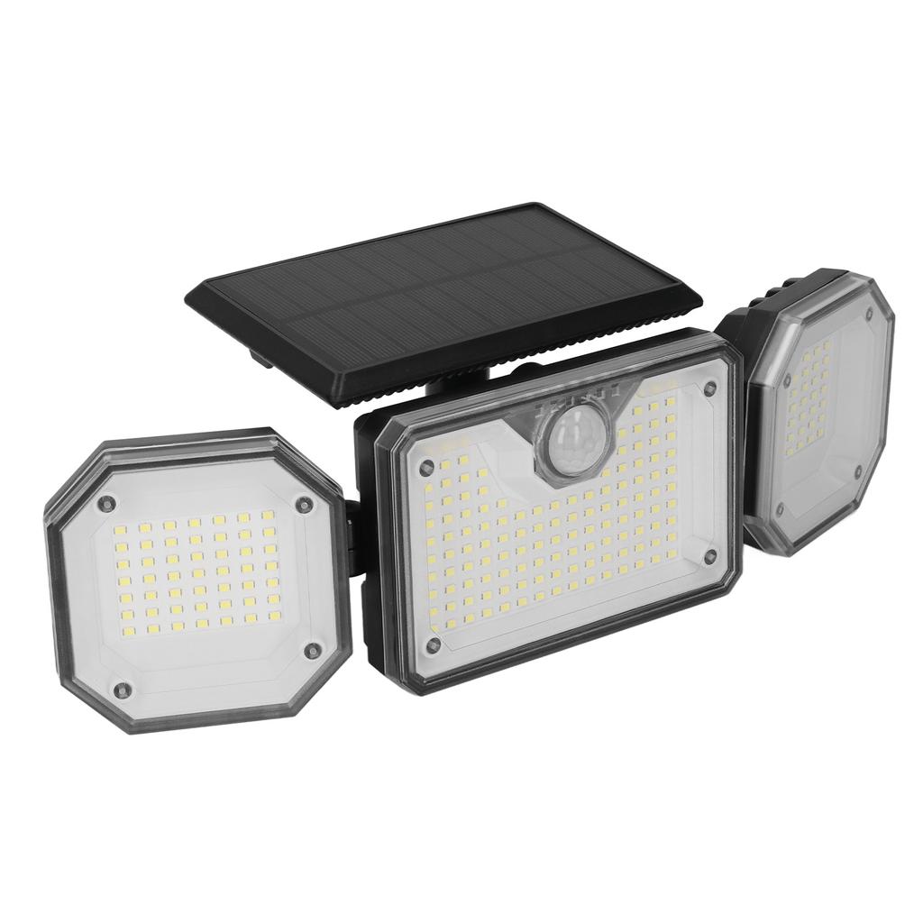 Zewnętrzne światło słoneczne z czujnikiem ruchu, 3 głowice, bezpieczeństwo, wodoodporność IP65, z pilotem, na ścieżkę
