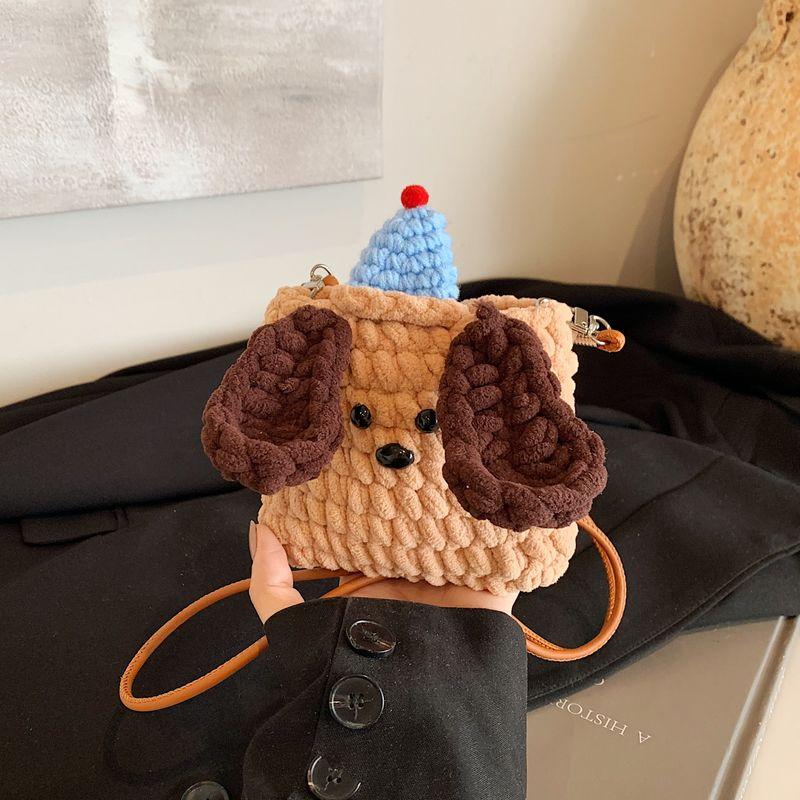 

Нишевая Сумка из Новой Шерсти Ручной Работы DIY Готовая Милая Сумка-Мессенджер для Мобильного Телефона с Щенком Детский Кошелек для Монет Small size khaki [finished product]]