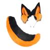 Katzen Kostüm Zubehör Kunstpelz Fuchsschwanz und Ohren Stirnband Set Tier Halloween Cosplay Kostüm für Damen Herren Geschenke