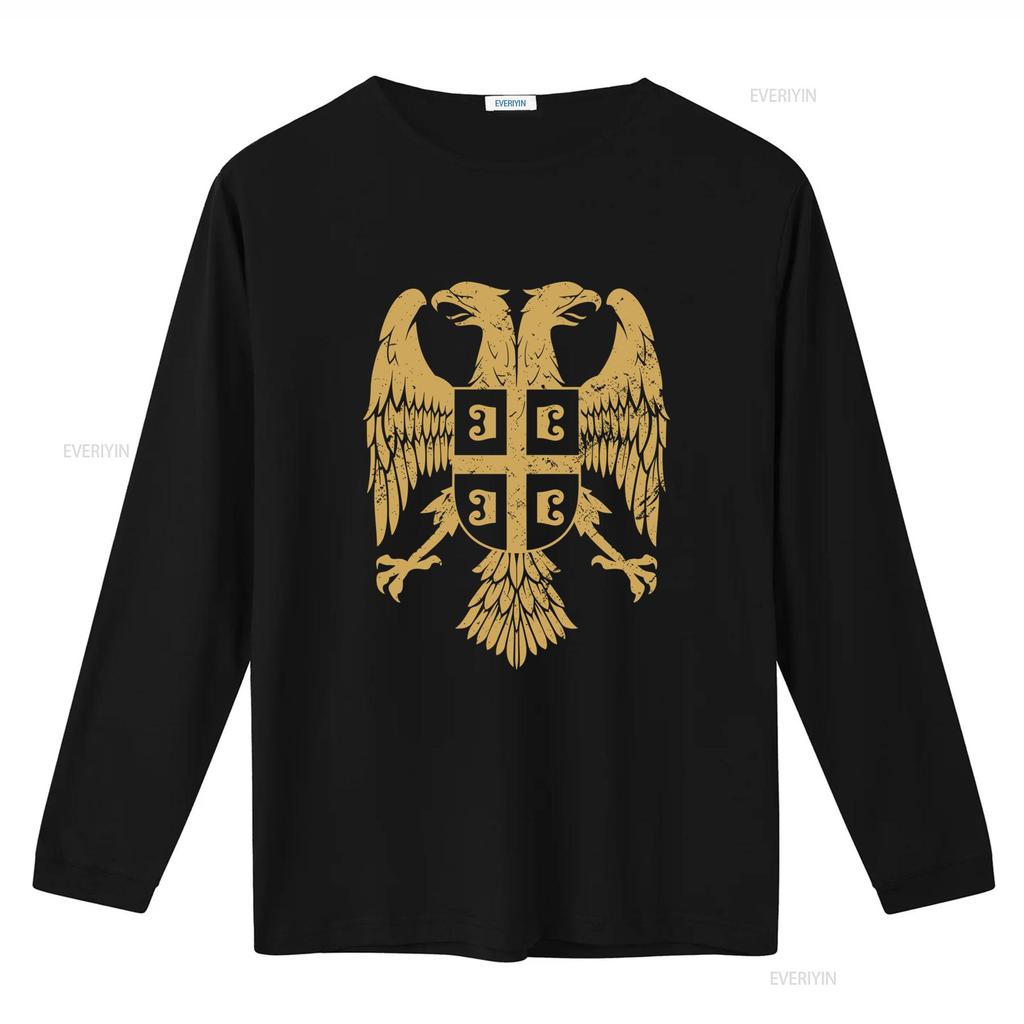 NEW LIMITED EDITION Serbian Double Headed Eagle Coat Of Arms T Shirt for Men vintage Washed graphic Comfortable Soft Breathable