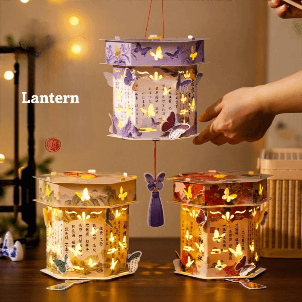 DIY Luminous Mid-Autumn Festival Lantern PVC Material New Year Lanterns  Holiday Decorations