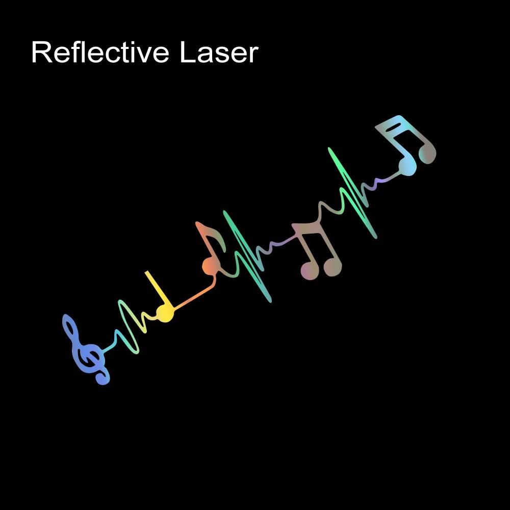 Autoaufkleber Musik ist der Herzschlag des Lebens Grafik Fenster Reflektierendes Vinyl-Aufkleber LKW Laptop Notebook Dekor Zubehör