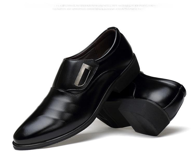 Pantofi din piele slip-on pentru bărbați, mărime mare, modă transfrontalieră, casual & formal, stil britanic coreean, vârf ascuțit.