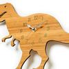 Forest Theme Bamboo Wood Cartoon Dinosaur Wall Clock Children's Room Decoration Tyrannosaurus Wood Animal Wall Clock Home Decor