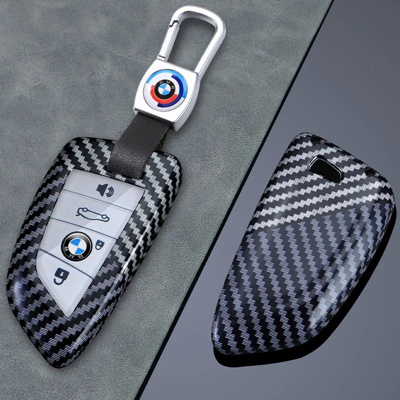 Hot 2025 Carbon Fiber Car Key Case Cover Shell Fob For BMW X1 X3 X5 X6 G20 G30 G01 G02 G05 F15 F16 G11 F48 1 3 5 6 7 8 Series Ac