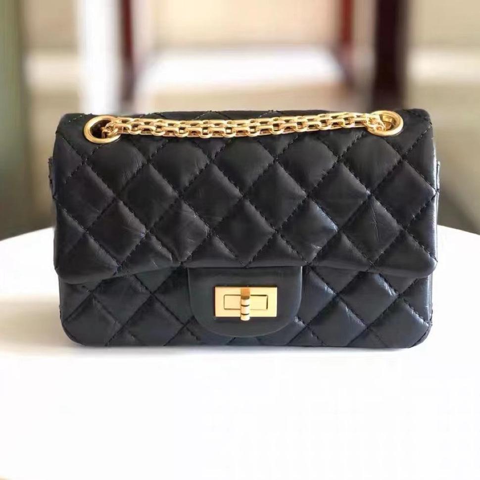 Genuine Leather Diamond-shaped Chain Bag, Elephant-patterned Top Layer Cowhide, Single-shoulder Crossbody Small Square Bag Under the Armpits