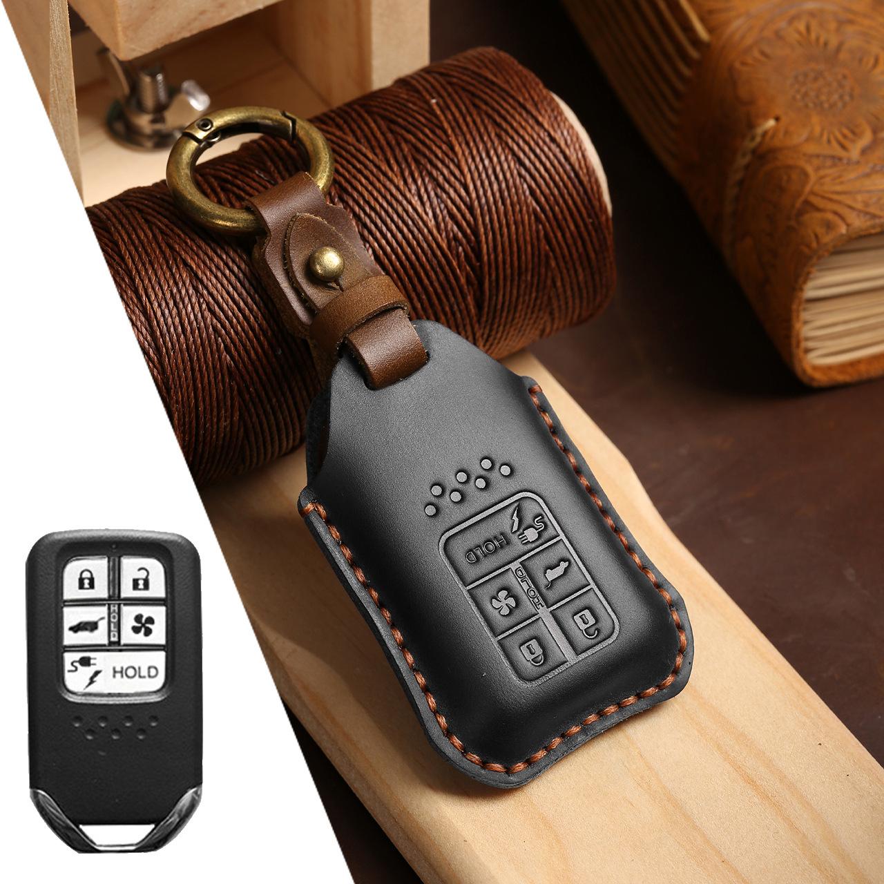 

Suitable for car Honda key ring Civic Accord all-inclusive leather protective ring key bag cowhide material