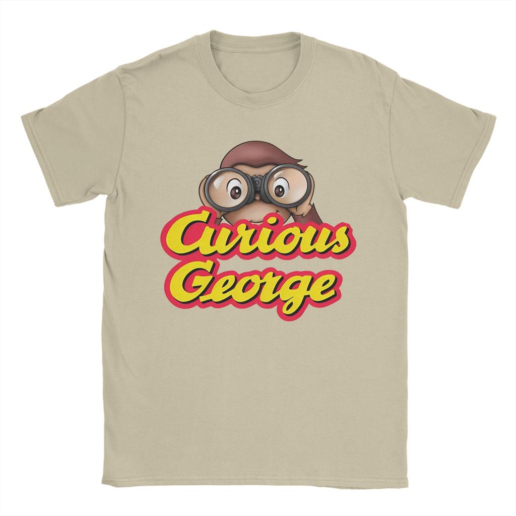 Męskie Damskie Urocze Małpka George Koszulki Bawełniane Topy Nowość Krótki Rękaw Okrągły Dekolt T-shirty 4XL 5XL Koszulka