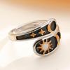 Ideal Gift Copper Adjustable Ring Featuring Moon Star Sun Pattern Sturdy Finger Rings for Daily Use Comfort and Style