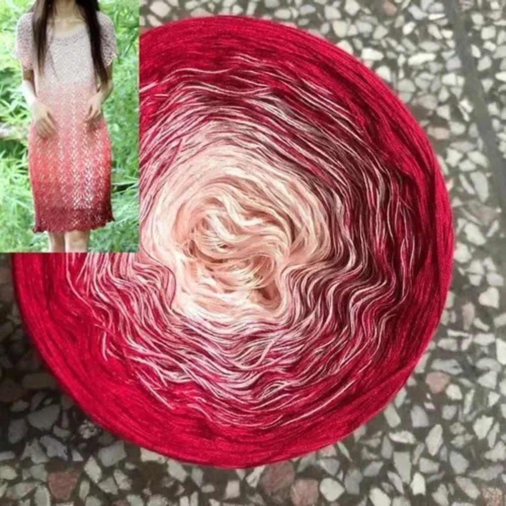 300g/pcs Colorful Pure Cotton Cake Gradient Cotton Rainbow DIY Scarf Shawl Skirt Wool Yarn Crochet