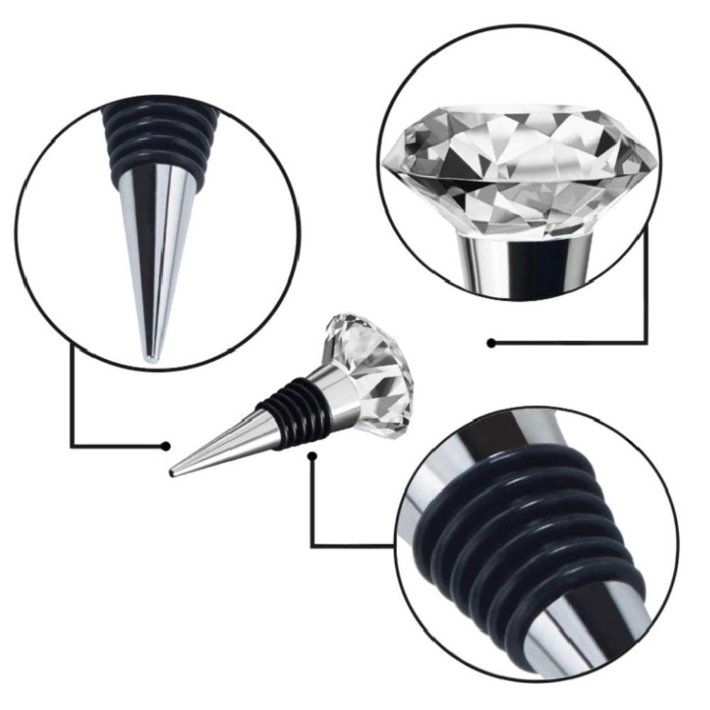 2PCS Reusable Crystal Wine Bottle Stopper Decorative Wine Bottle Cork Wine Bottle Sealer Party
