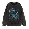 Vintage Washed Dragon Ball Anime Hoodie-Free Crewneck Sweatshirt Teens Men Streetwear Casual Long Sleeve Cotton
