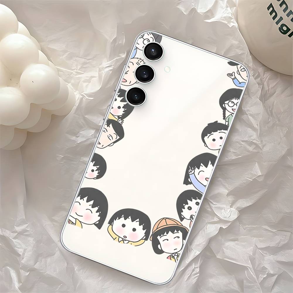 C-Chibi Cute M-Maruko-chan-S Phone Case For Samsung Galaxy S25 S24 S23 S22 S21 FE Ultra Plus A32 A53 A13 A31 Soft Cover