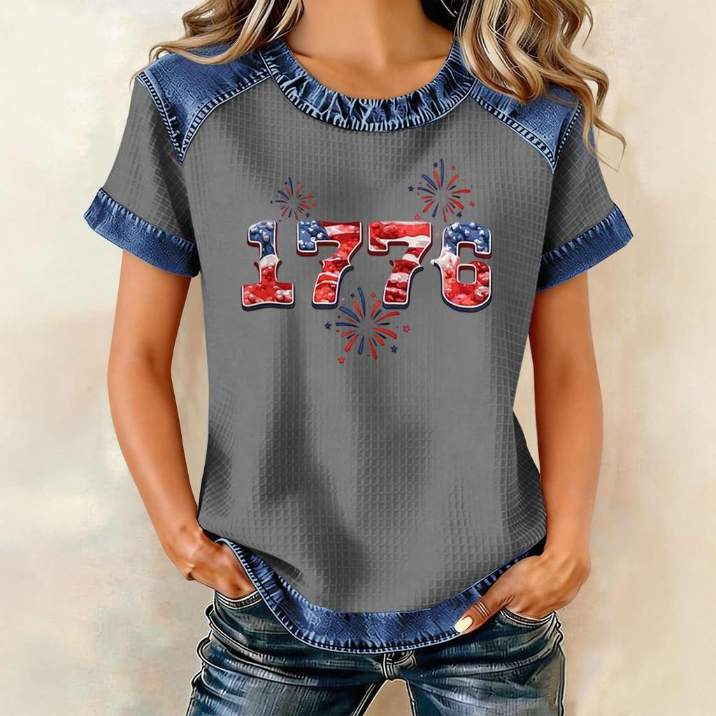 Damenmode Lässiges Oberteil mit Buchstabenaufdruck