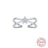Sterling Silver Sweet Double Layer Star Moon Opening Ring For Women Finger Ring Engagement Wedding Jewelry Wholesale
