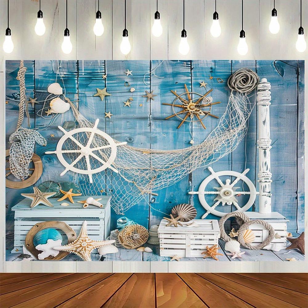 Ocean-themed Photography Background Banner Multi-functional Beach Decoration - Suitable for Parties and Home Decoration 1 Piece