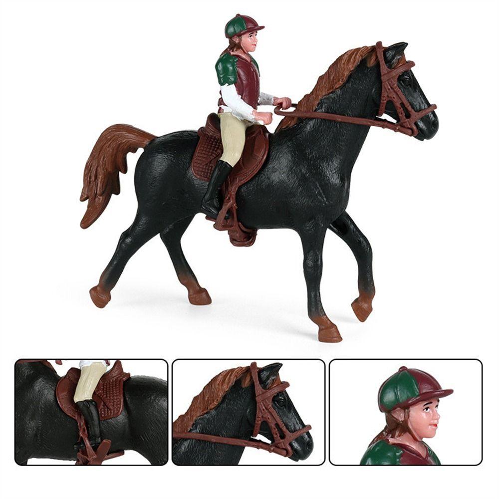 

Equestrian Rider Rider and Horse Figurine Simulation Farm Animal Model Living Room