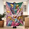 Princess Peach Toadstool Print Blanket - Soft & Comfortable, for Bedroom, Travel, Sofa, Home Decoration - Birthday Christmas Gift for Friend