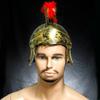 Plastic Warrior Helmet for Men: Medieval Roman Spartan Samurai Style with Red Crest, Costume Party Accessory