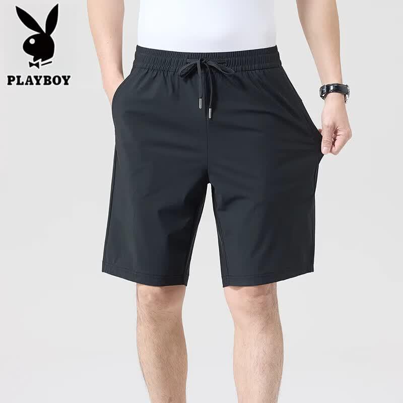 Мужские повседневные шорты PLAYBOY из ледяного шелка 2XL чёрный