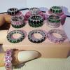 Luxury Zircon Gem Diamond Band Ring with Niche Appeal
