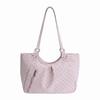 High Quality Casual Shoulder Bag PU Leather Khaki Color Handbag Polka Dot Lightweight Tote Bag