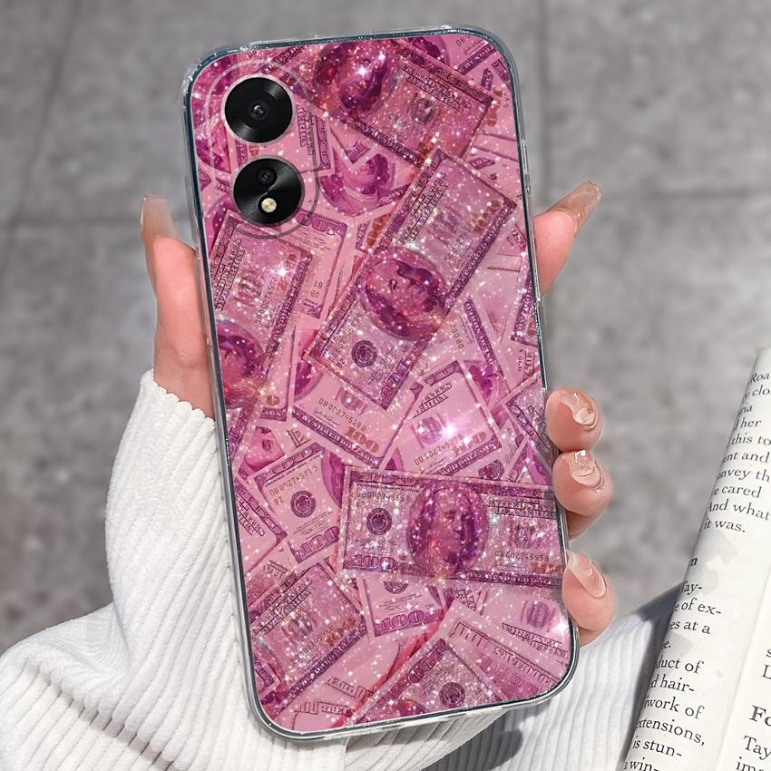 

Color Plaid Luxury Clear Phone Case For Oppo A38 A57 A58 A72 A73 A74 A76 A77 A78 A79 A98 Lens Protection Transparent TPU Dustproof Cover For Oppo Capa Oppo A38 4G